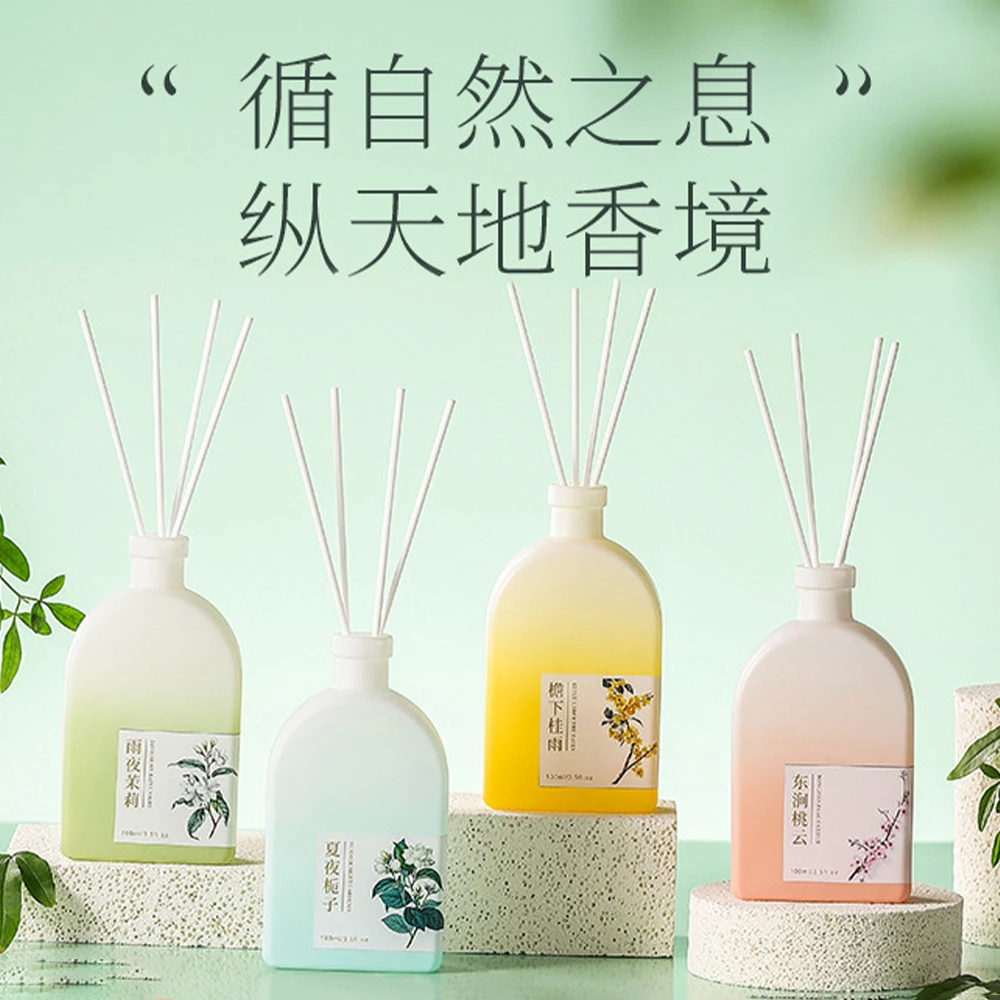 Home Fragrance Jasmine - 100 ミリリットルリードディフューザーオイルセットガーデニアジャスミン長期持続フレームレスアロマセラピーオイルホームルームフレグランス装飾芳香剤