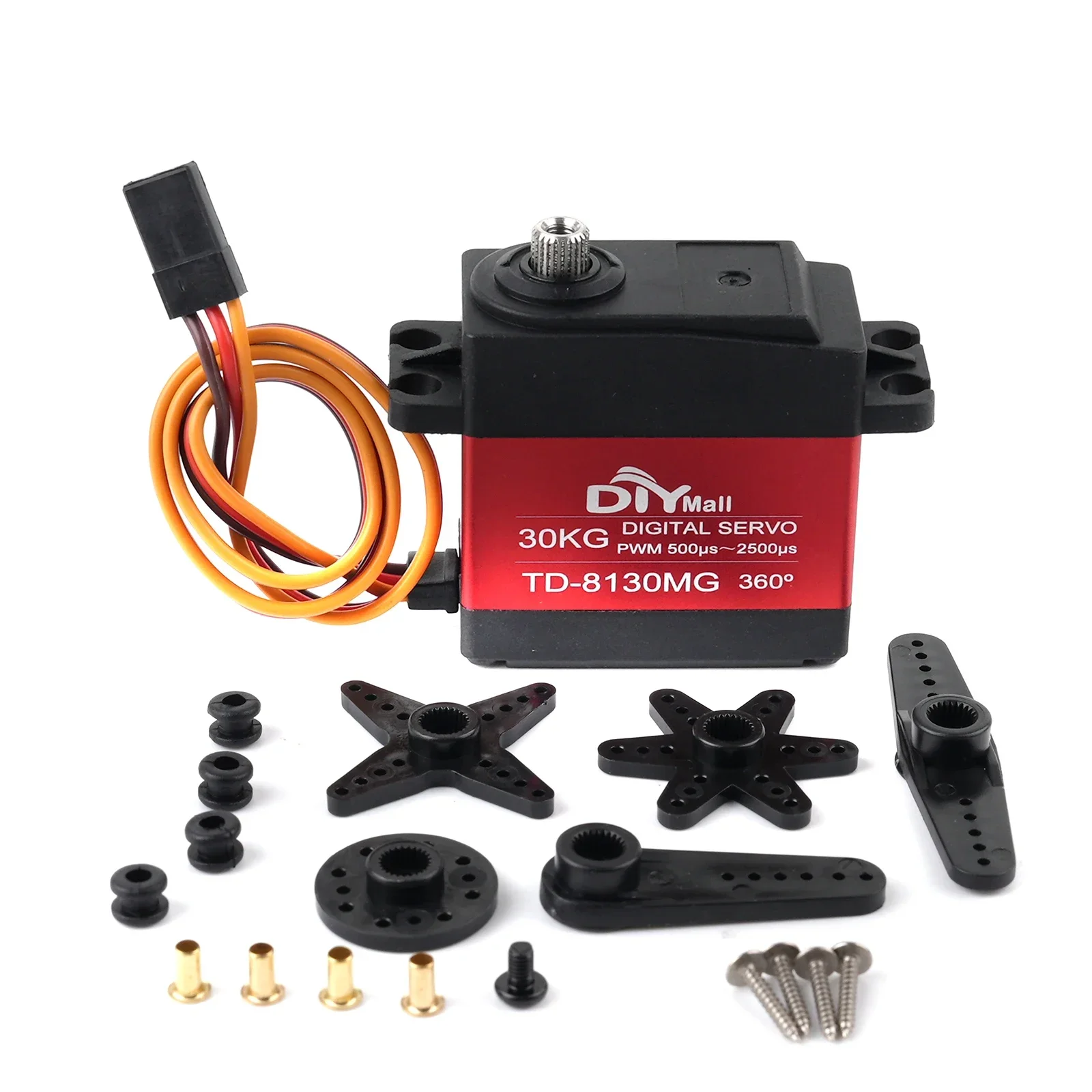 TD-8130MG 30KG 180/270/360度 °   HV デジタル高精度メタルギア RC サーボモーター 4.8-8.4V 25T アームホーン RC モデルカーロボットアーム用