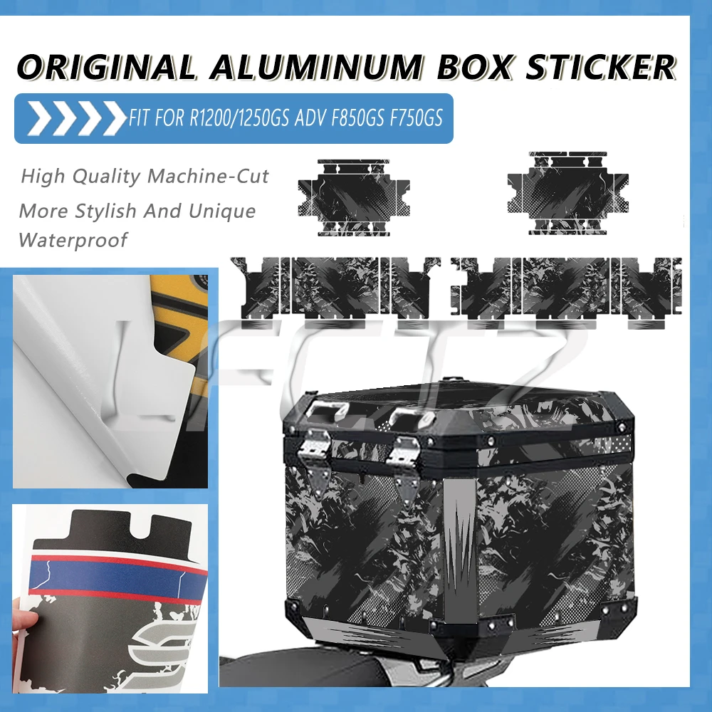 Motorcycle Aluminum Box Top Case Decor Decals Panniers Stickers Fit for R1200GS Adventure 2014-2020 R1250GS R 1250GS ADV 2018-23