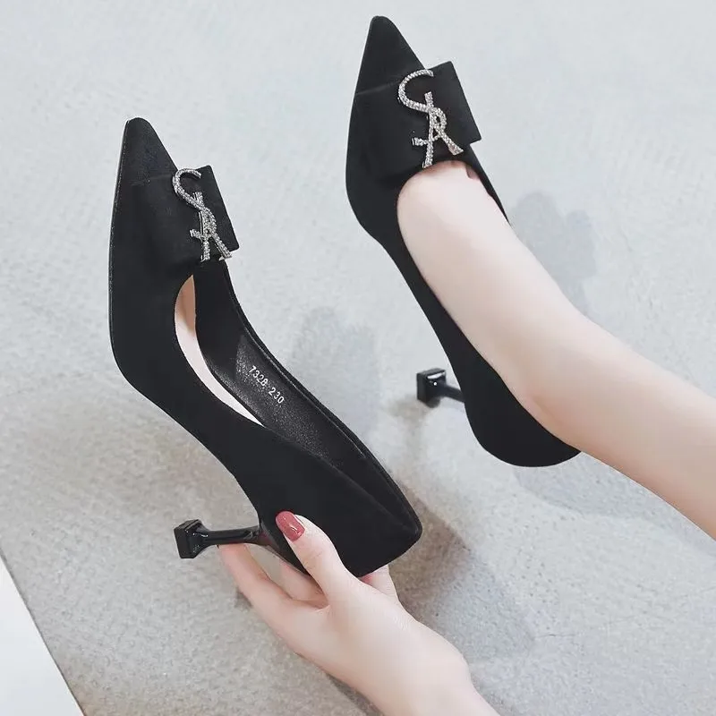 Women's High Heels Luxury Sexy Women's Shoes Fashionable Women's Stiletto Heels Slingback Casual Slippers Wedding Bride 2024