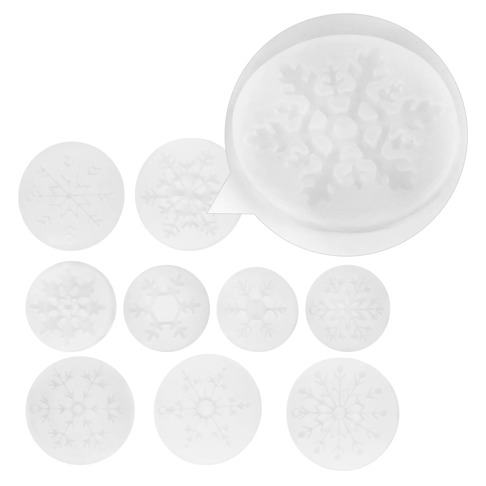 11 Pcs Mold Manual Christmas Snowflake Stencils Coaster Casting Epoxy DIY Silica Gel Jewelry Making Silicone