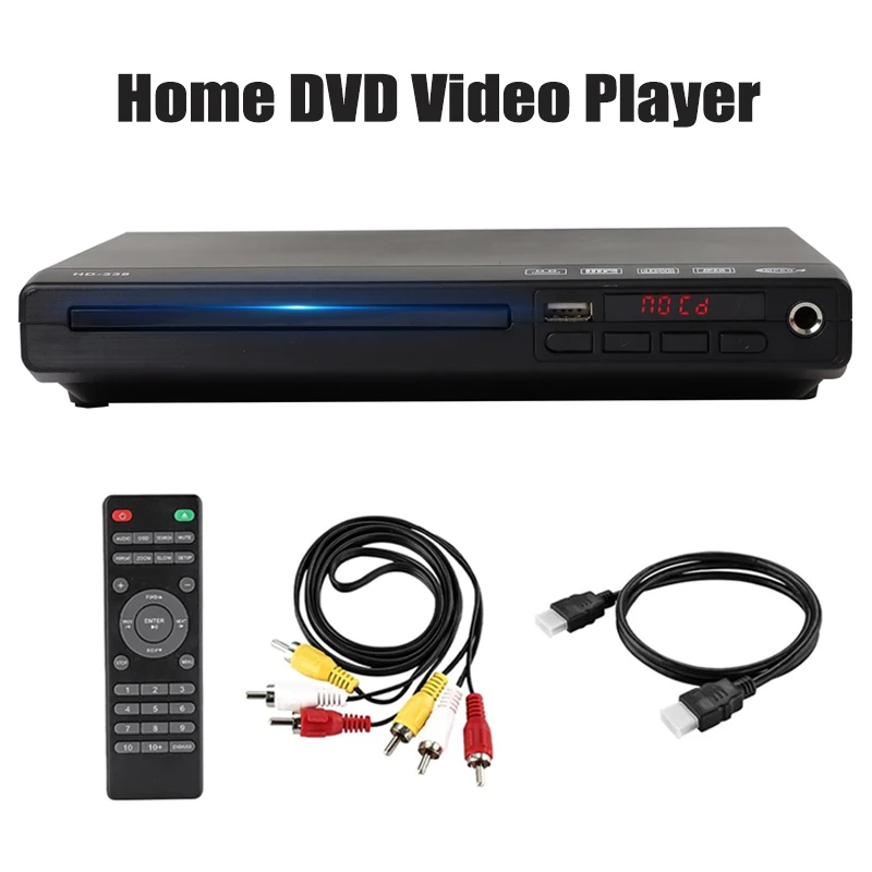 Home 1080P DVD Players High Defination Portable DVD Player Box For TV DVD CD Discs Player AV Output Built-in MIC Port