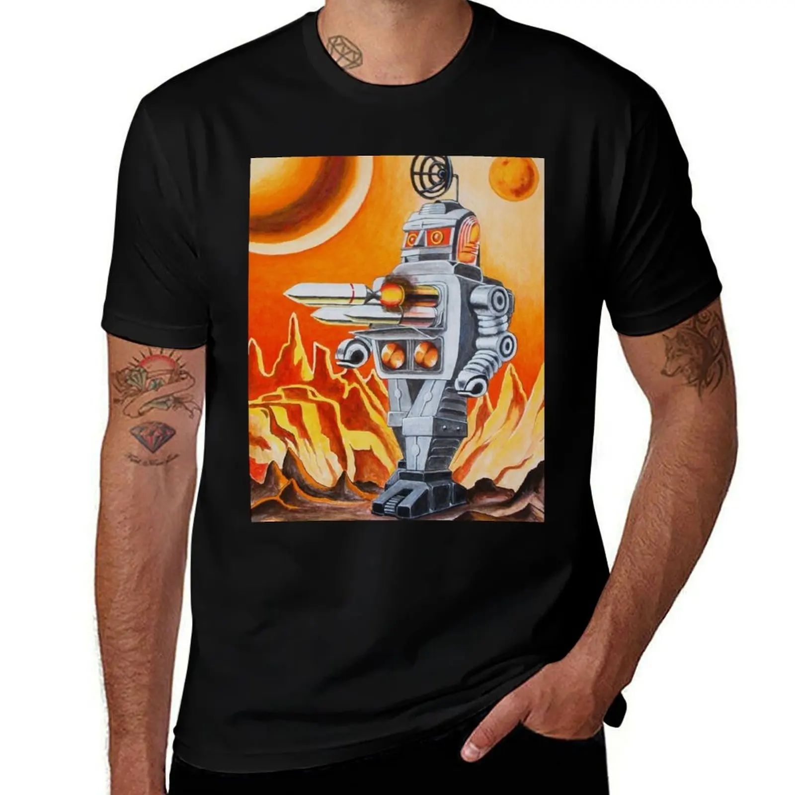 MISSLE ROBOT T-Shirt Simple Graphic Design T-Shirt