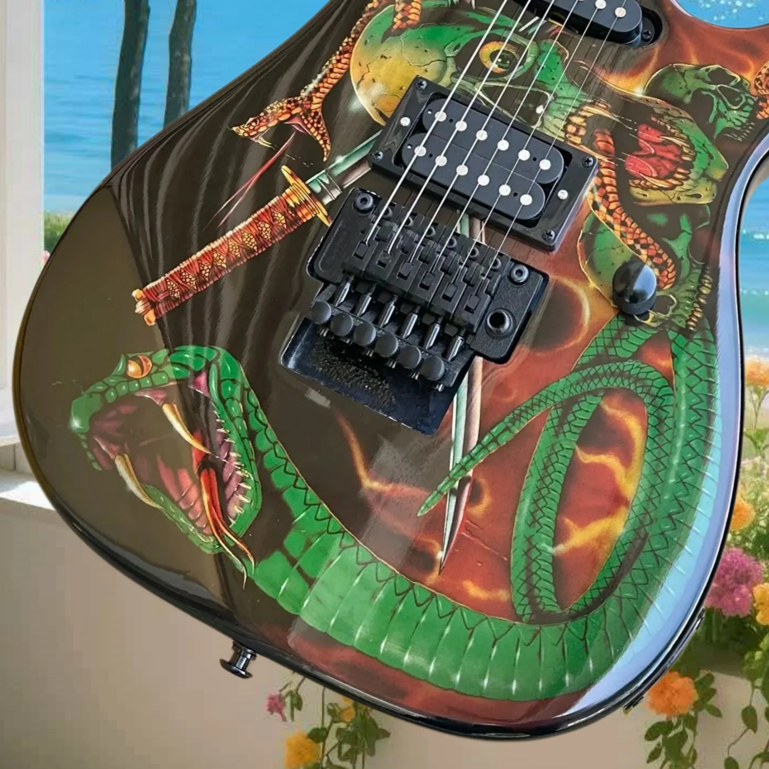 

Электрогитара Green Snake 39 дюймов, кленовый гриф, корпус из красного дерева, звукосниматель SH, регулируемый бридж, профессиональная, для рок-музыки, бесплатная доставка