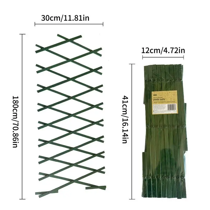 PVC Expandable Garden Trellis PVC Expanding Lattice Fence Expanding Plastics Plant Supports Panels For Climbing Plants Vine Ivy