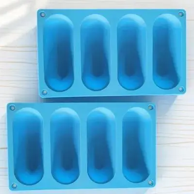 

2pcs Silicone Hot Dog Bun Mold Baking Pan Sausage Bread Making Tool Dishwasher Safe Easy Release Home Commercial Use