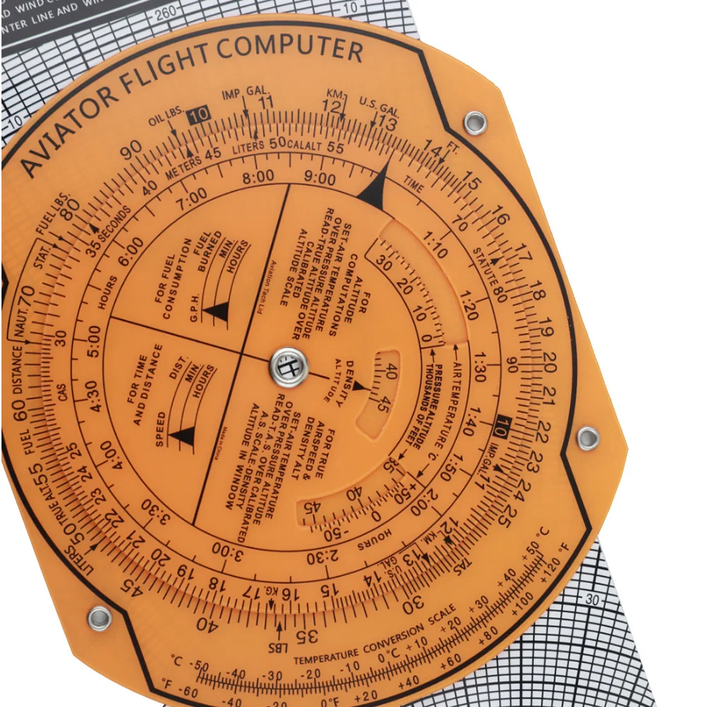 Flying Ruler Plastic Measuring Vector Rulers with Turntable for Civil Aviation Training Military Pilot Ruler