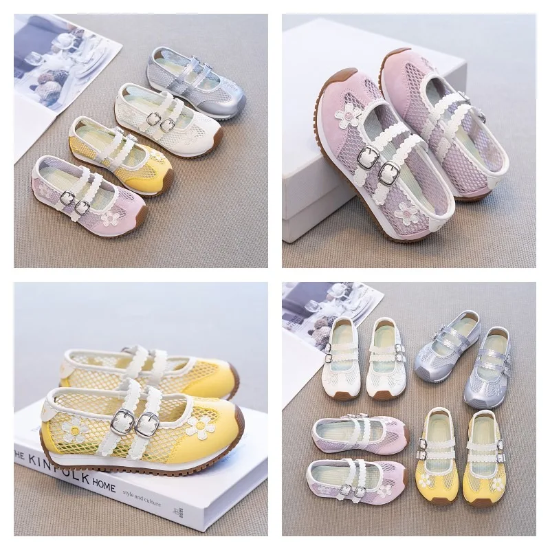 

Girls Summer Mesh Mary Jane Shoes Breathable Soft Princess Sandals Kids Casual School Footwear Toddler Big Children's Sandals