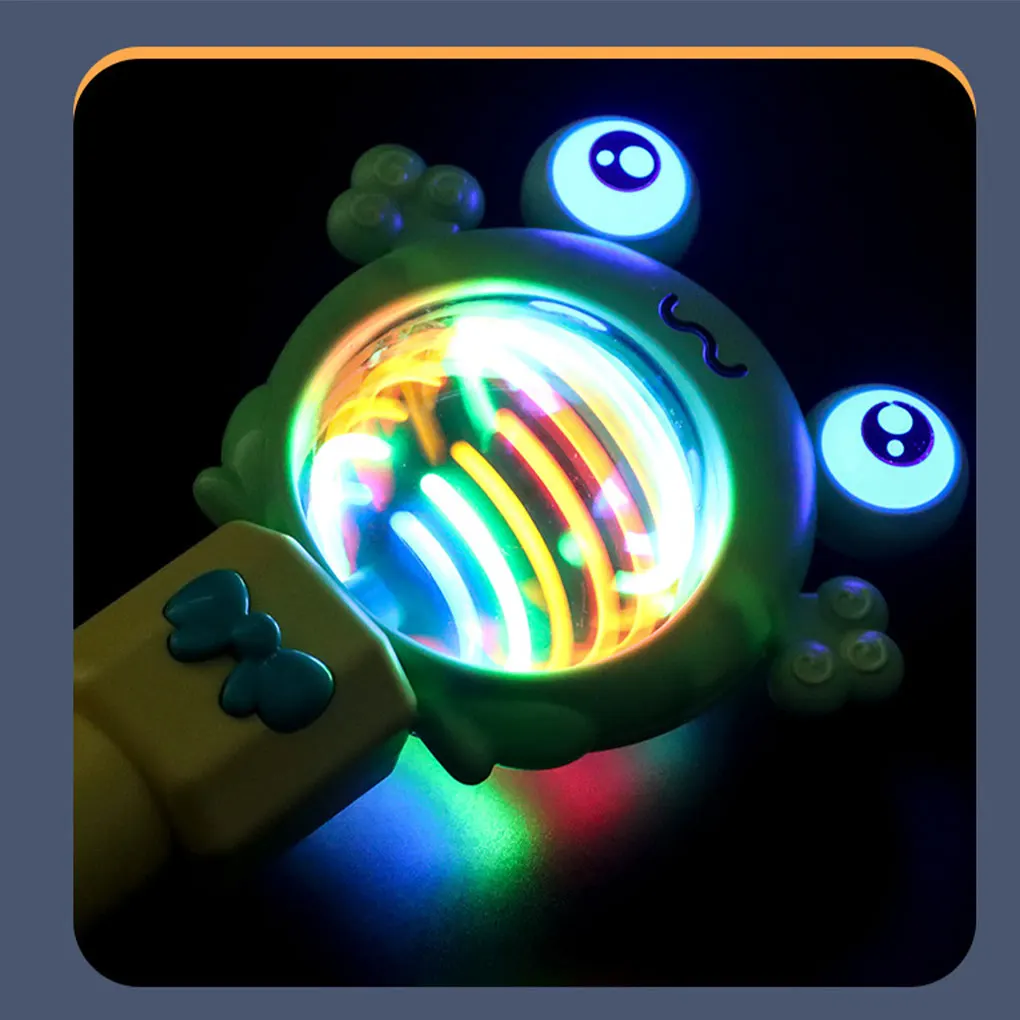 Baguette musicale en caoutchouc lapin/grenouille pour enfants, avec lumières rotatives, jouets électriques à baguette LED