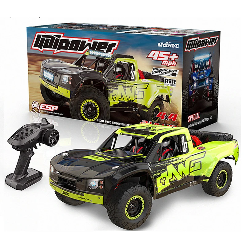 

UD1001 UD1002 80KM/H 1:10 2.4G Desert Off-Road RC Truck 120A Water-Proof ESC Brushless Motor RC Car Model Buggy Without Battery