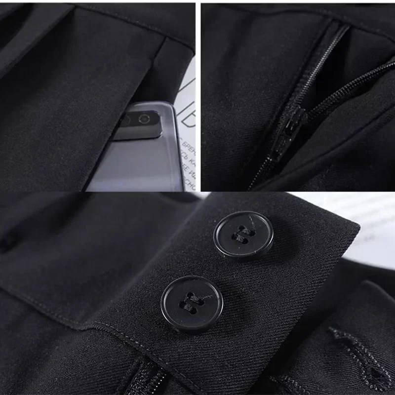 Pantalones de traje clásicos coreanos de cintura alta para mujer, pantalones holgados de pierna recta a la moda para niñas, pantalones informales de trabajo que combinan con todo