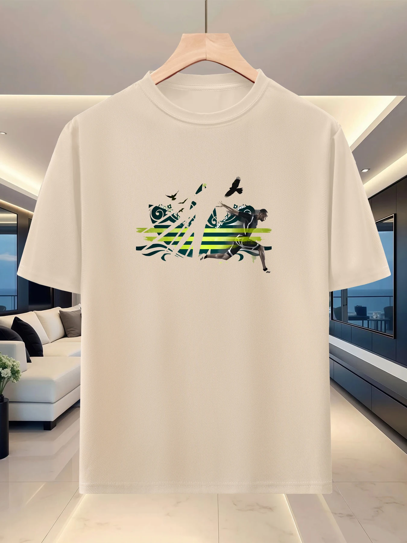 Summer new high-end Korean-style casual versatile round-neck short-sleeved T-shirt, breathable fabric sports top