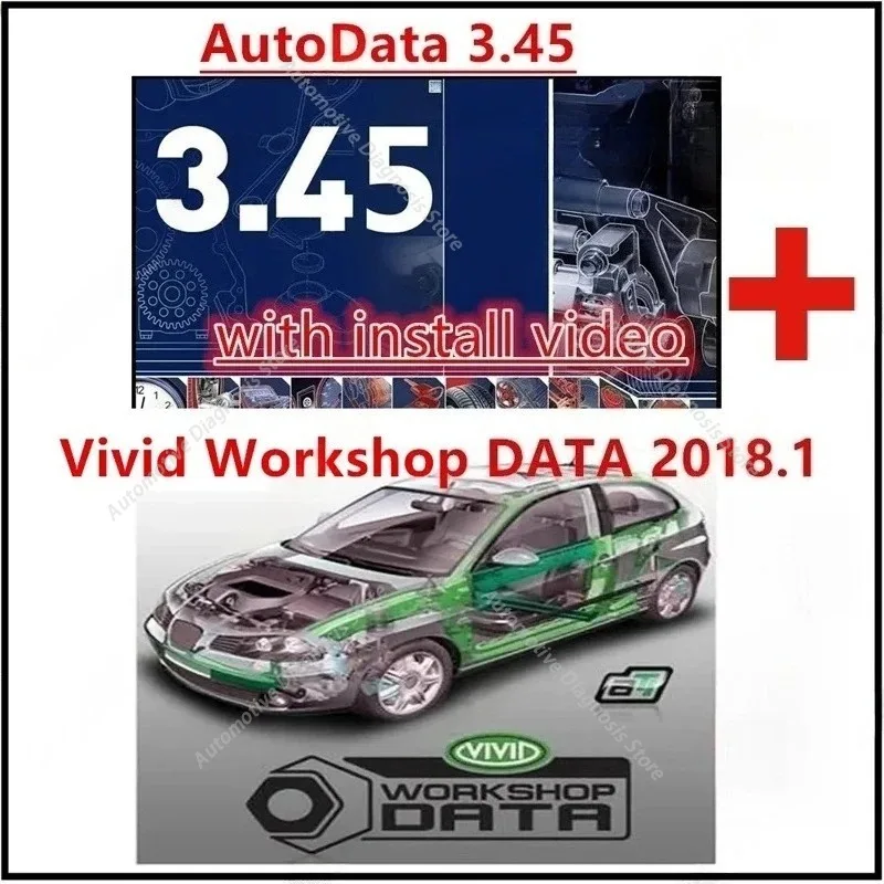 2026 Hot Car Repair Software AutoData 3.45 + Vivid Workshop Data Atris-Stakis Technik 2018.01V Multi languages with inst