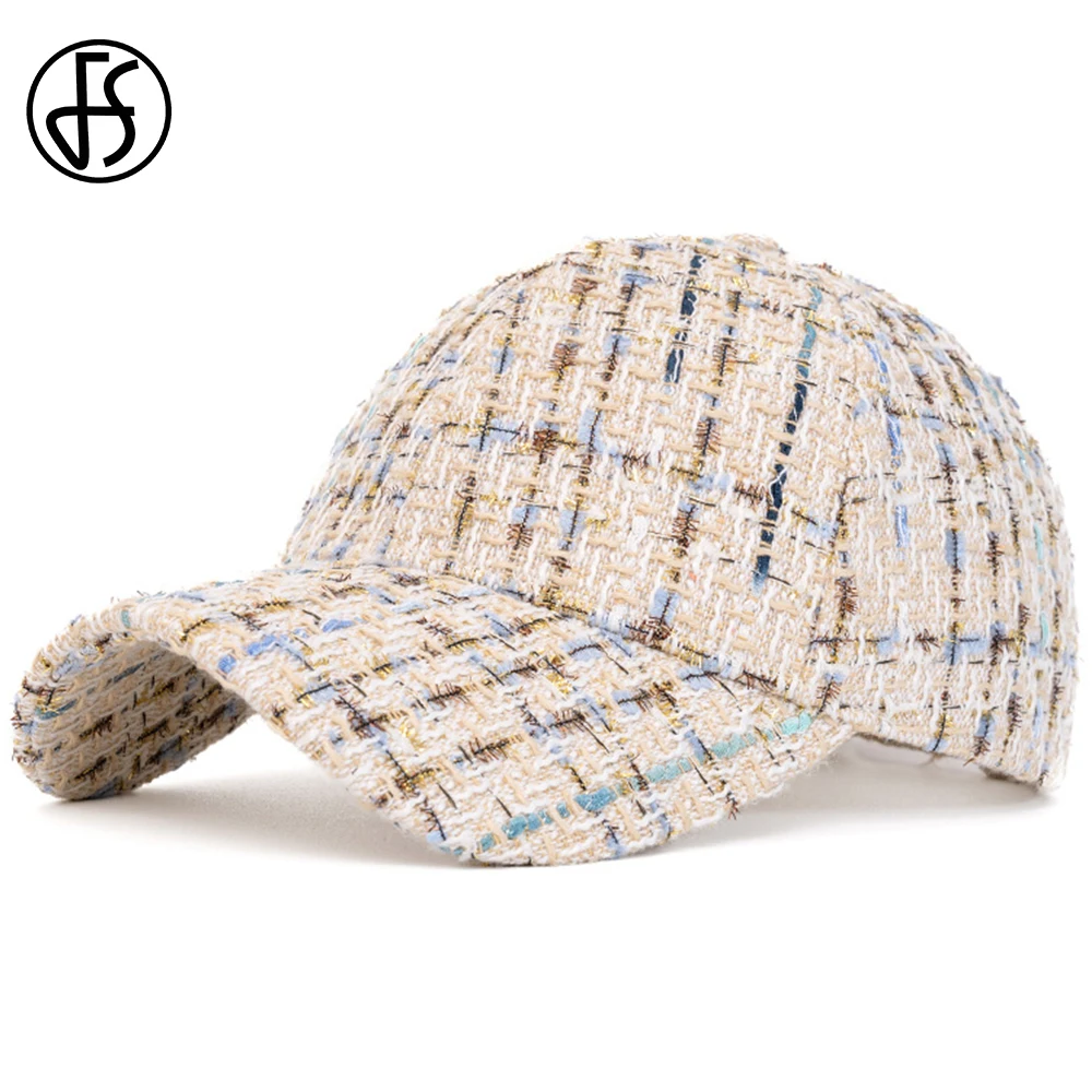 

FS Beige Pink British Plaid Baseball Cap For Men Luxury Brand Winter Women Designer Hat Cotton Street Trucker Caps Gorra Hombre