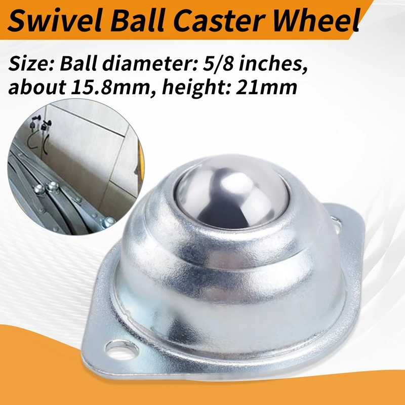 ABUL-Carbon Steel Swivel Ball Caster Wheel Car Robot Universal Round Wheel For Machinery Trolleys Furniture Hardware