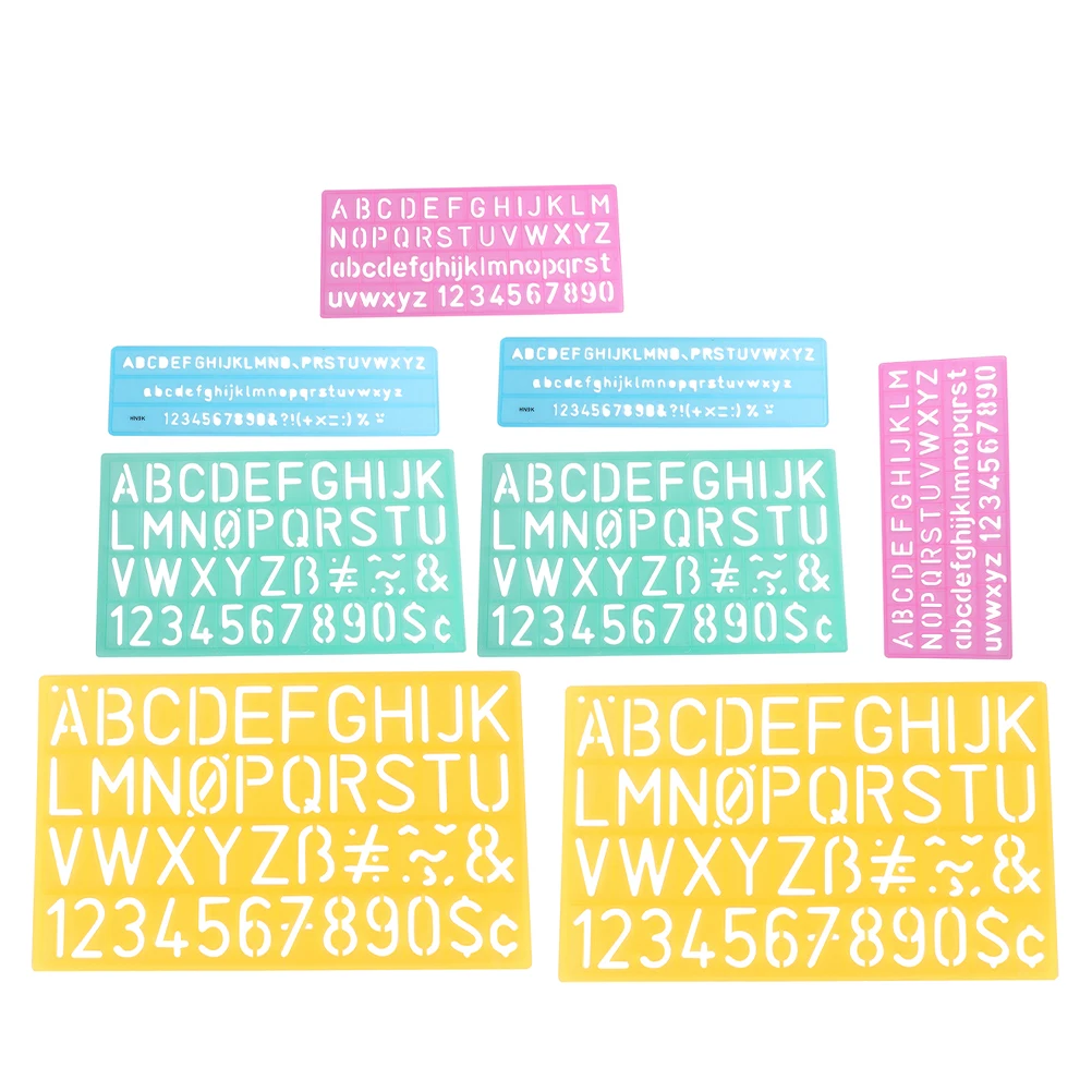 

2 Pcs Letter Template Ruler Kids Tracing Stencils Abc Pvc Diy Alphabet Drawing Child Stickers Large