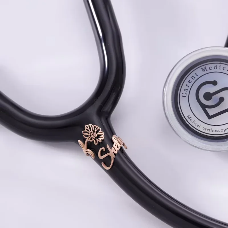 Personalized Flower Stethoscope Name Charm Custom Stainless Steel Stethoscope ID Tag Gift for Nurse Doctor Nursing Student