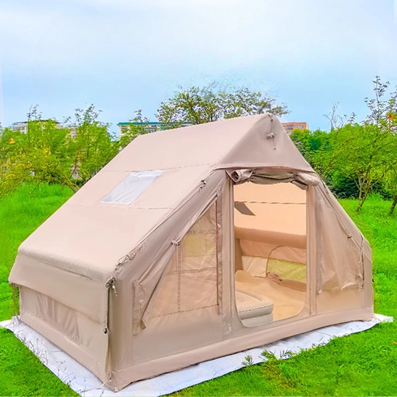 

Modern Simple Outdoor Inflatable Tent Double Door Wind Resistant Camping Large Tent Thick Air Pole Luxury Outdoor Furniture FYIT
