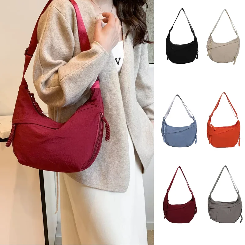 

Холщовые сумки через плечо, большая вместительная корейская упрощенная сумка на плечо, легкая однотонная сумка для пельменей, спортивная дорожная сумка-бродяга