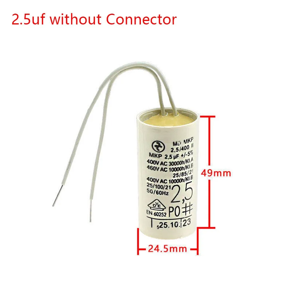 Image of 1 Stück 2uF 2,5uF 2,6uF 3uF Kondensator für Boiler-Wasserpumpe, Wandmontierter Kunststoff-Metall-Umlaufmotor-Kondensator mit Anschluss