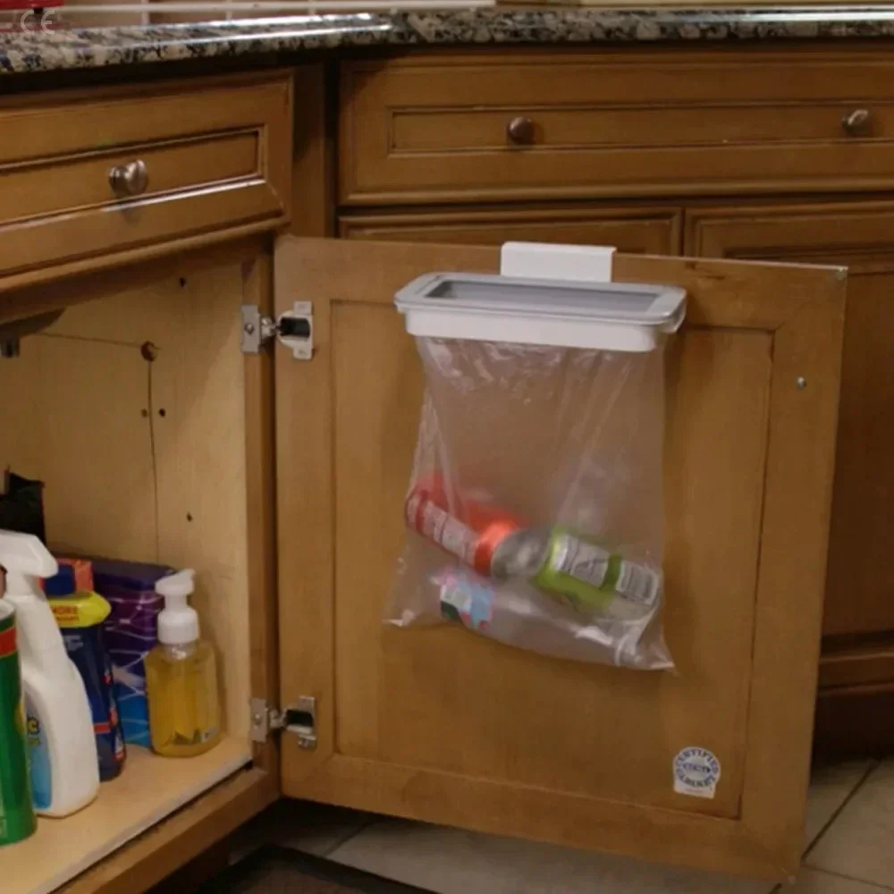 Garbage Hanging Bag Kitchen Trash Storage Rack Bag Hook Scouring Pad Dry Shelf Holder Kitchen Organizer Dish Rack image 2