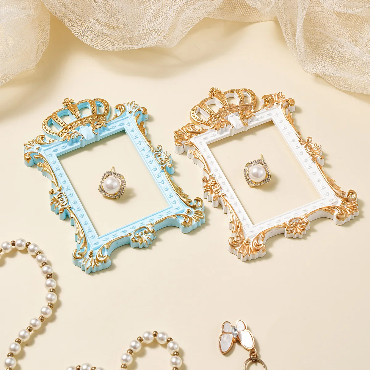 Crown-Shaped Decorative Square Photo Frame, 1PC