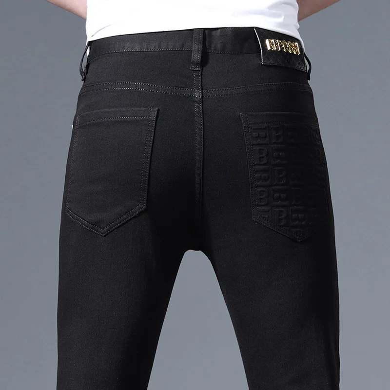 Jean Slim Noir et Blanc pour Homme, Pantalon de Luxe, Coupe Cintrée à la oral ille, Tendance, Impression Tridimensionnelle, Abordable, Mode Décontractée, Nouveauté 2021