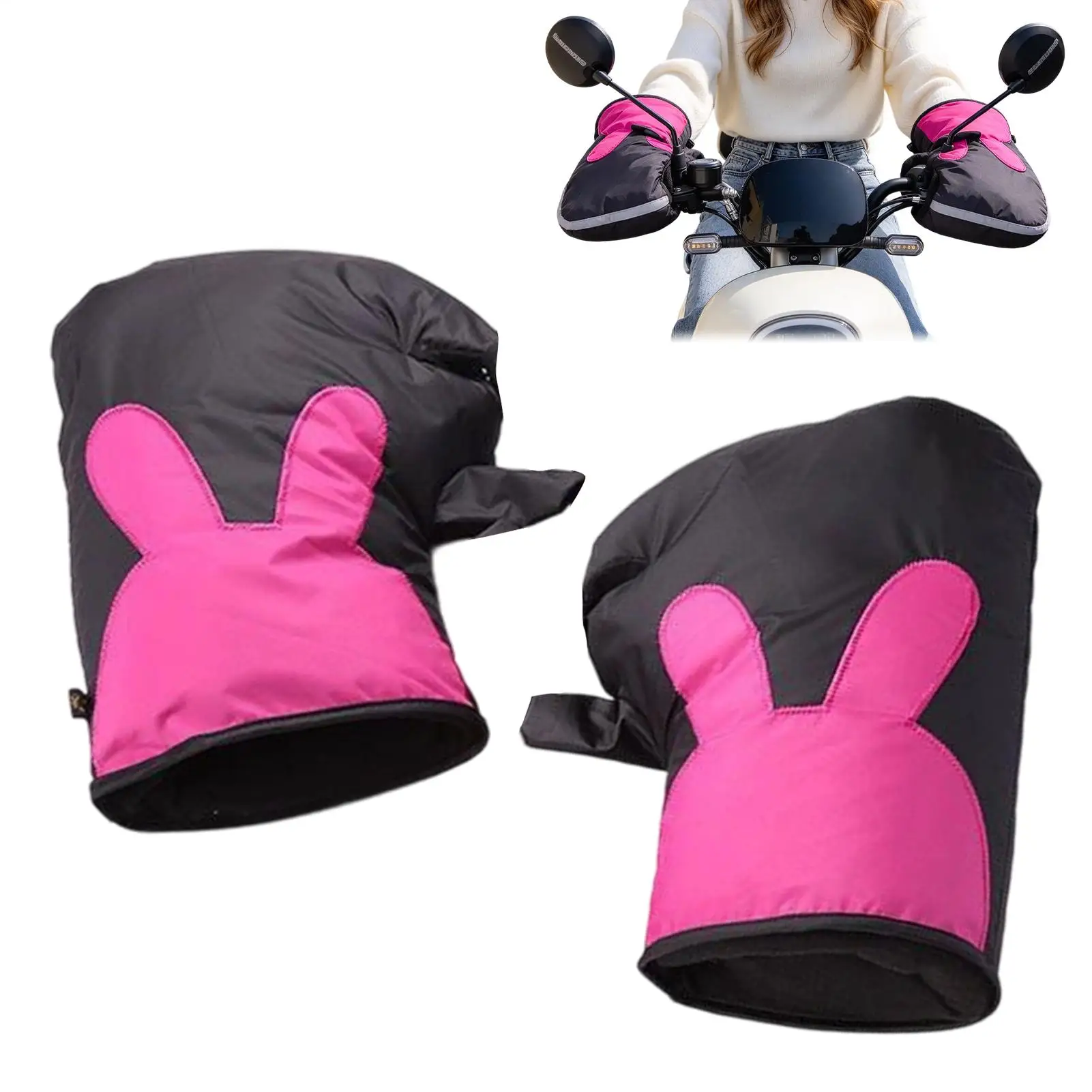 Handlebar Muffs Thick Warm Sun Protection Waterproof Gloves Winter Snowmobile Hand Warmer Mittens For Women Men Adults Outdoor