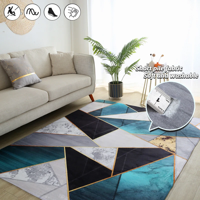 Fashion Geometric Carpets for Living Room Nordic Decor Bedroom Bedside Rugs Soft Short Plush Carpet Sofa Coffee Table Floor Mats