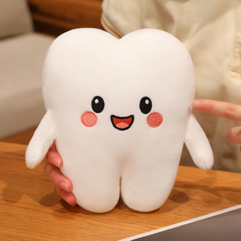 20cm Cartoon Cute Teeth Plush Doll Creative Mouth Cleaning Toothbrush Toothpaste Plush Toy Home Decoration Gift For Children