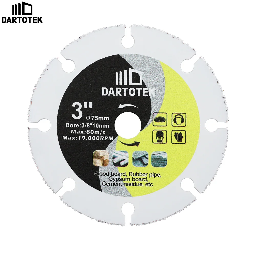 DARTOTEK 3/5/10pcs 75mm Carbide Wood Cutting Disc Circular Saw Blade Set For Wood Plastic Rubber 3inch Woodworking Disc Cutter