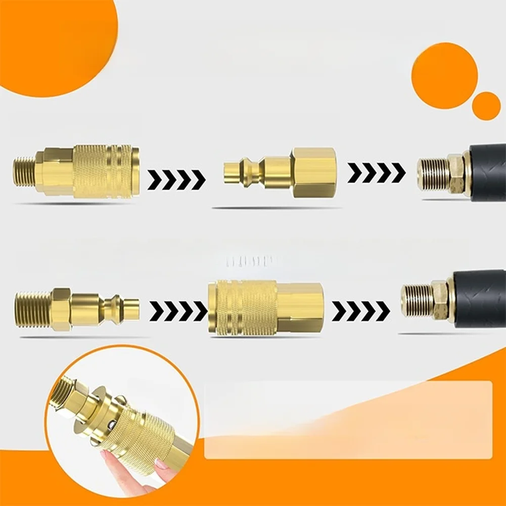 26PCS 1/4 NPT Air Compressor Fittings Kit Quick Connect Coupler Set Pneumatic Fitting For Pneumatic Tools And Hoses