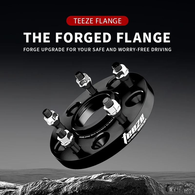 Teeze 2/4pcs 6x139.7 106.1mm M12x1.5 Hub Centric Black Forged wheel spacer For Toyota Fortuner Flange Plate25/30/35/38/50mm