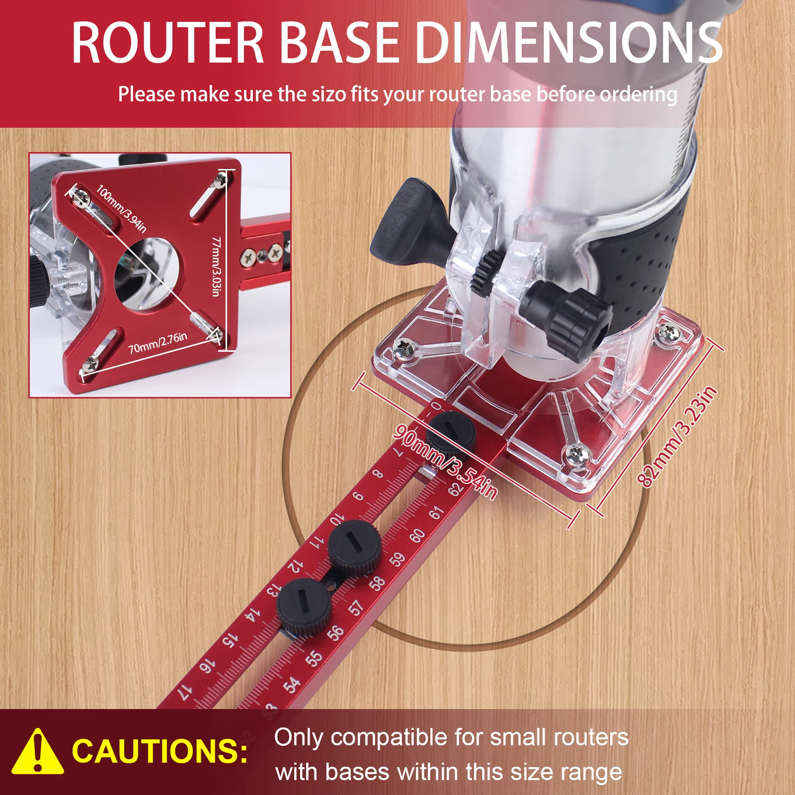 3-in-1-Fräser, Fräsen, Nuthalterung, 9–61 cm, Holzbearbeitung, Schneiden und Fräsen, kreisförmiges Werkzeug, Hilfs-Kreisbohrwerkzeuge