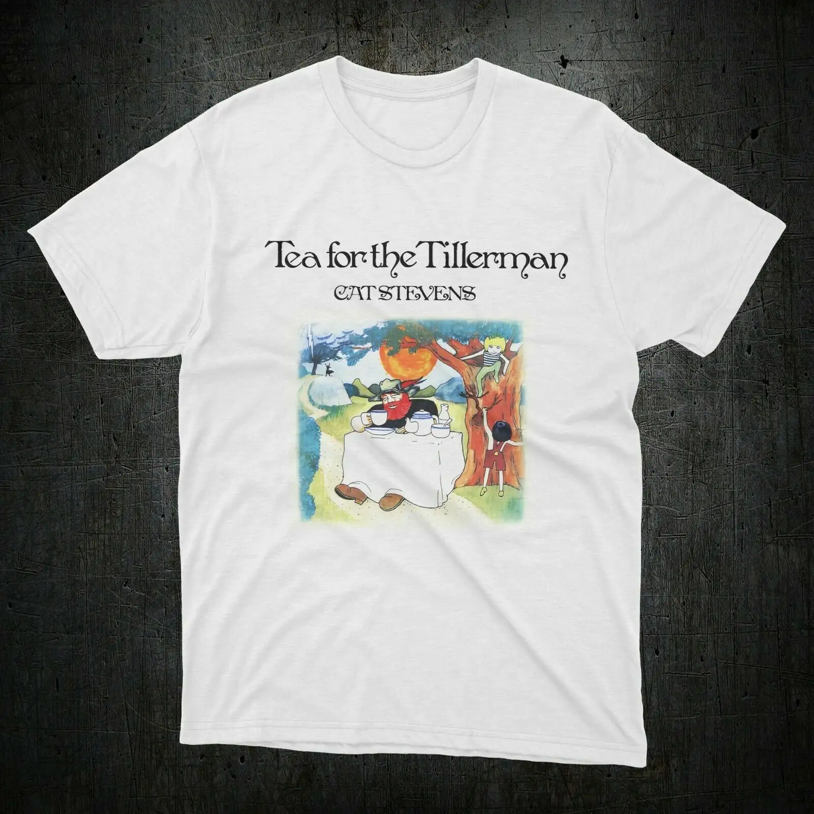 Cat Stevens Tea for Tillerman Music Legend White T Shirt Men's Size USA Heavy Cotton