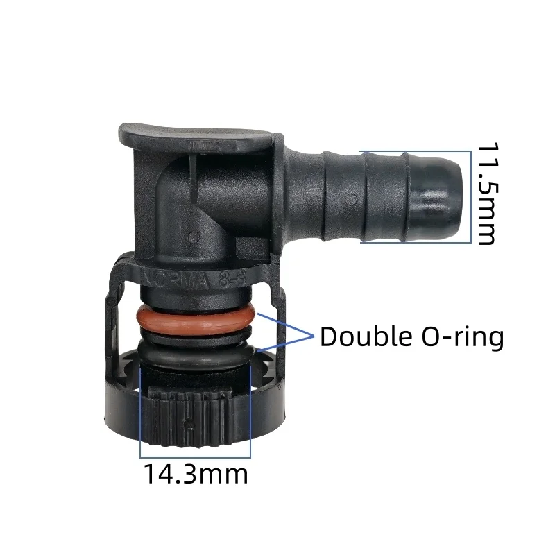 14mm-ID10 90 degree SAE 3/8 water pipe fittings auto Fuel line quick connector plastic female nylon connector 2pcs a lot