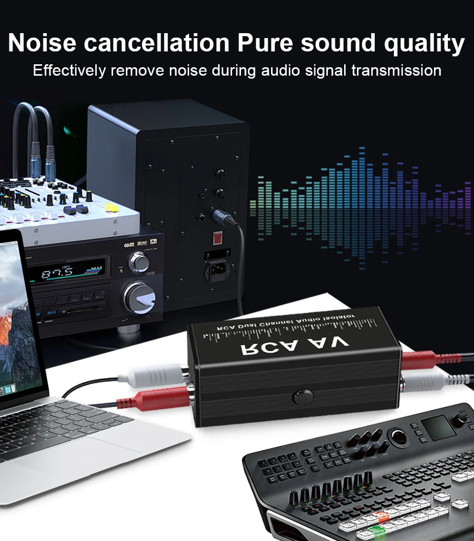 TITAK Audio Looping Isolator RCA Audio Isolator Auto-Audio Strom-Störgeräuschunterdrücker Bodenrauschunterdrückung RCA Ground Pass Filter Audio Looping Isolator RCA Audio Isolator Car Audio Current Sound Canceller Bott – Detail 4