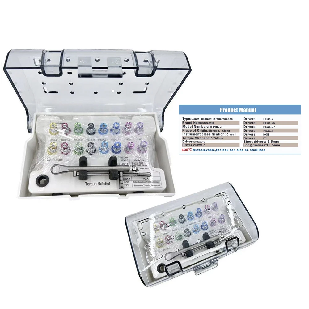 

Dental Implant Screwdriver Universal Hand Driver with Autoclavable Case for Torque Wrench Prosthetic Kit Tools