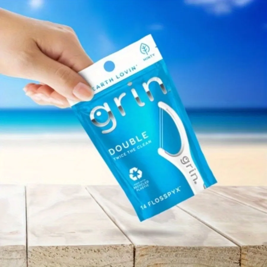 Double Floss Picks - Trial Pack - 14 Count ไหมขัดฟันยาวขึ้นพันรอบฟันและทําความสะอาดเหมือนแกน