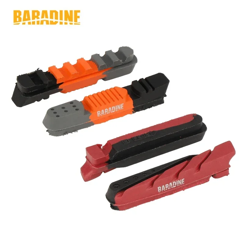 Baradine Brake Cartridge Inserts Road Foldable BMX Metal Rims C- clamp V-caliper Braking Block Replaceable Pads Low Noise