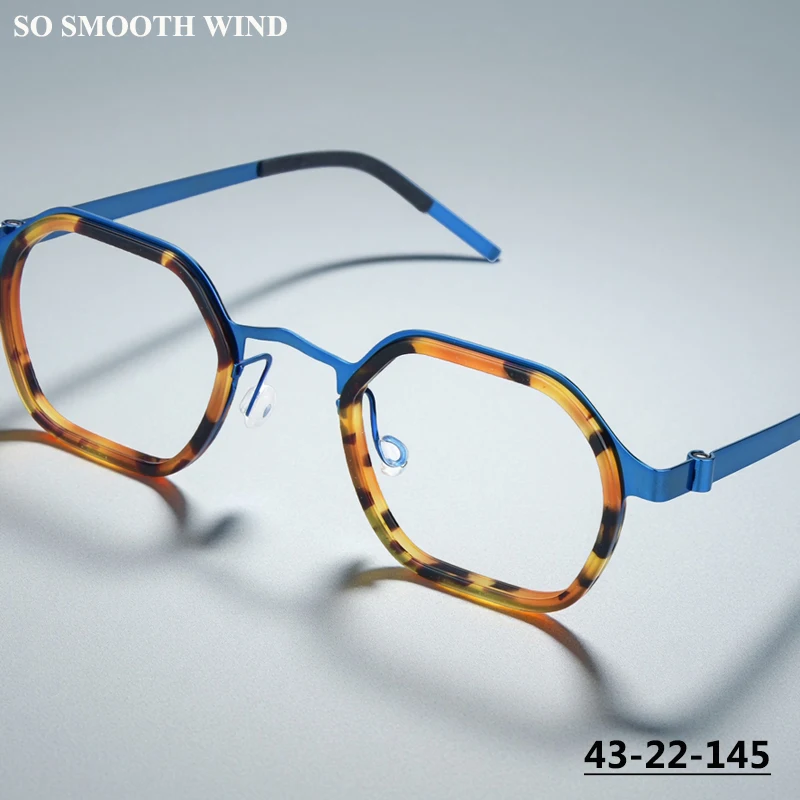 

Denmark Square Prescription Glasses Frame for High Degree Ultralight Men Women Screwless Optical Eyeglasses Polygonal Spectacles