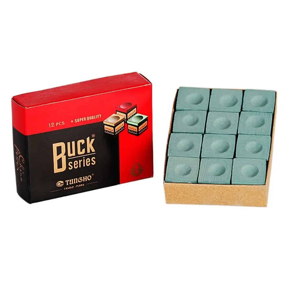 Profissional Snooker giz, anti derrapante, resistente ao desgaste, durável, portátil, anti-derrapante, acessórios de bilhar, 12pcs