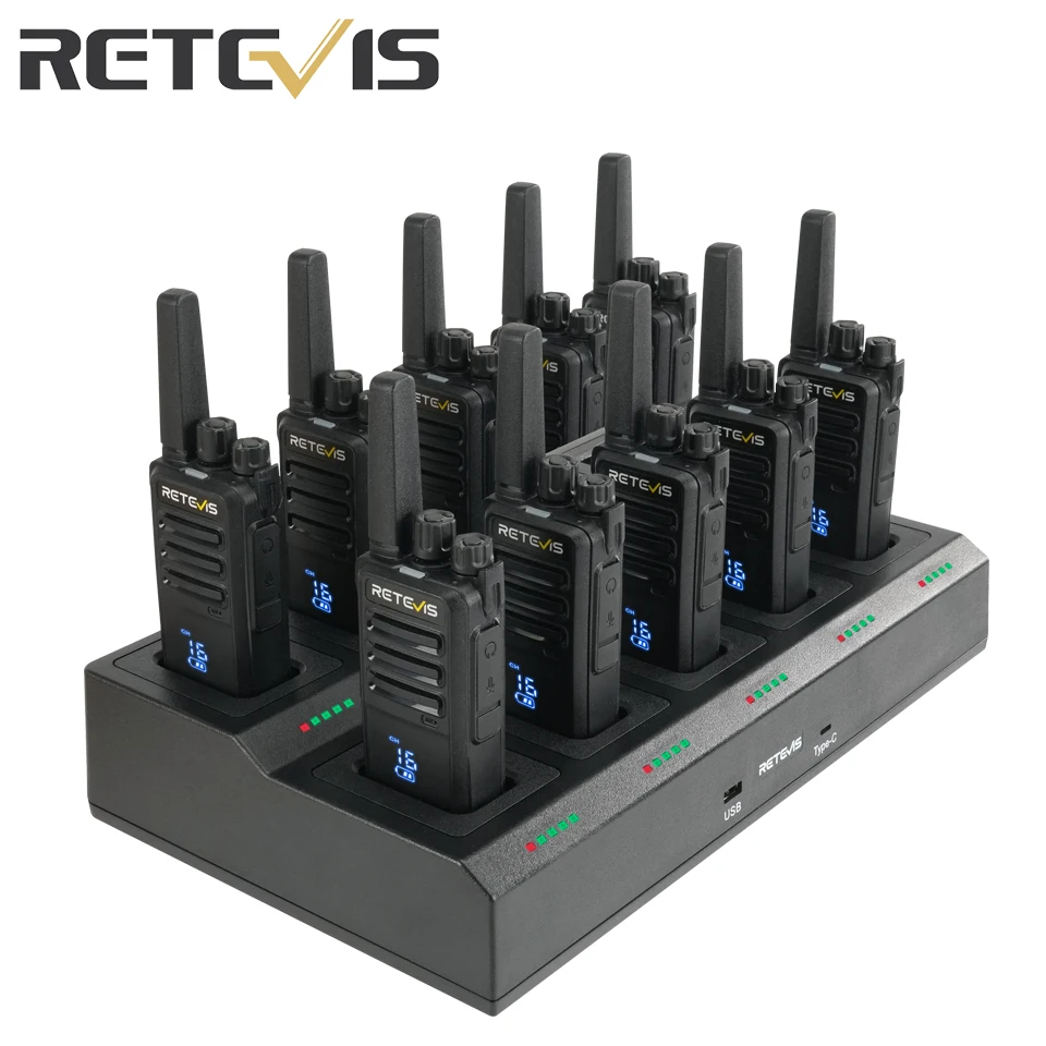

Retevis RT668H Walkie Talkie 10Pcs PMR446 License free Hidden Screen Long Range Communication Walkie-talkies for Hotel Factory