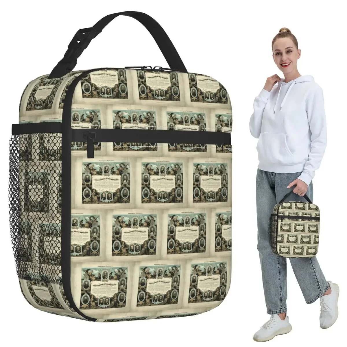 Emancipation Proclamation By E. Knobel (1865) Insulated Lunch Bag Kids School Cooler Thermal Food Box Tote Portable Lunch Boxes