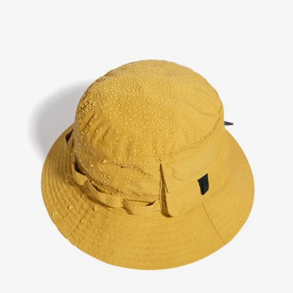 Anti-UV Foldable Bucket Hat Breathable With Storage Bag Quick Drying Fisherman Hat Polyester Pocket Design Sun Protection Hat