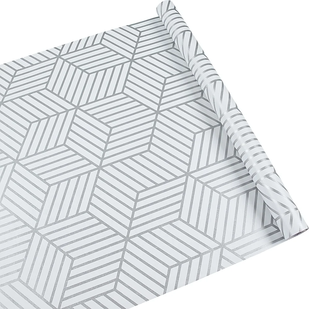 Peel and Stick Wallpaper -Self-Adhesive Removable Contact Paper with Hexagonal Geometric Patternwaterproof PVC Vinyl Home Decor