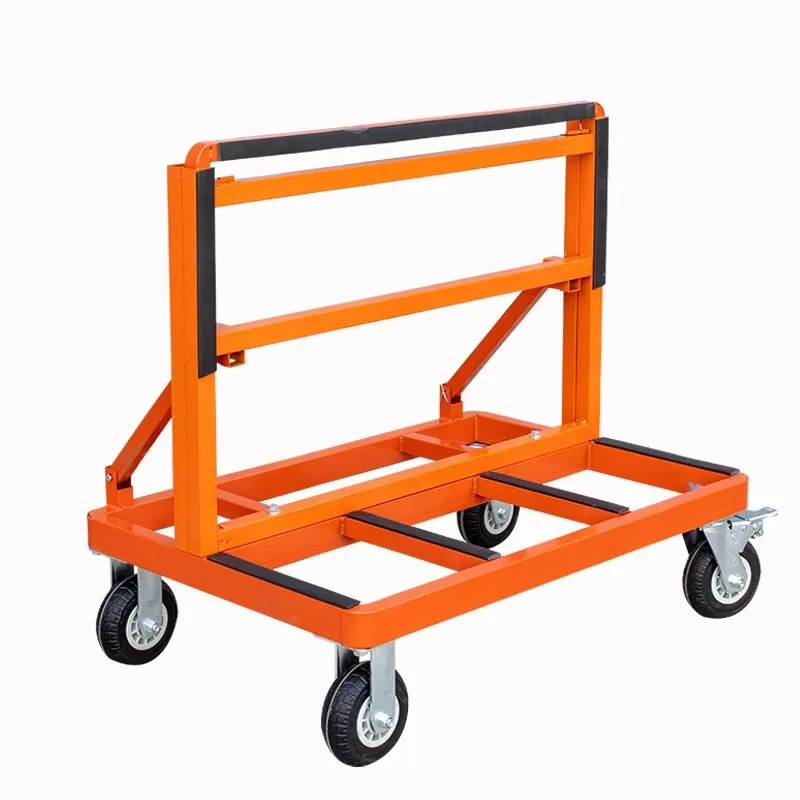 Glass door and window cart four-wheel flat universal wheel folding portable silent construction site handling large wheel cart