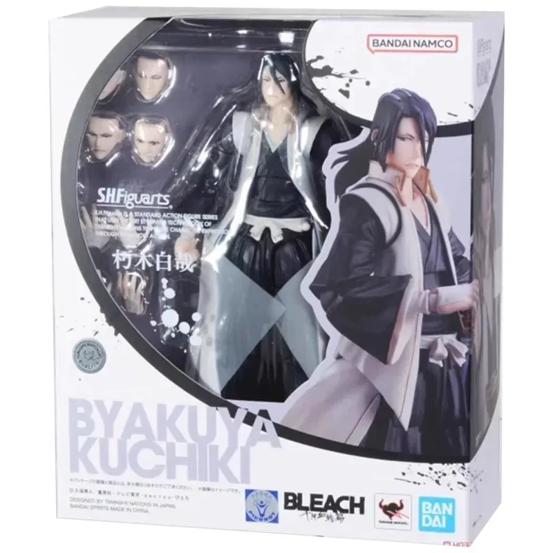 In Stock Original Bandai S.H.Figuarts SHF Anime Bleach  Kuchiki Byakuya Anime Action Figure Genuine Model Collectible Toys Gifts