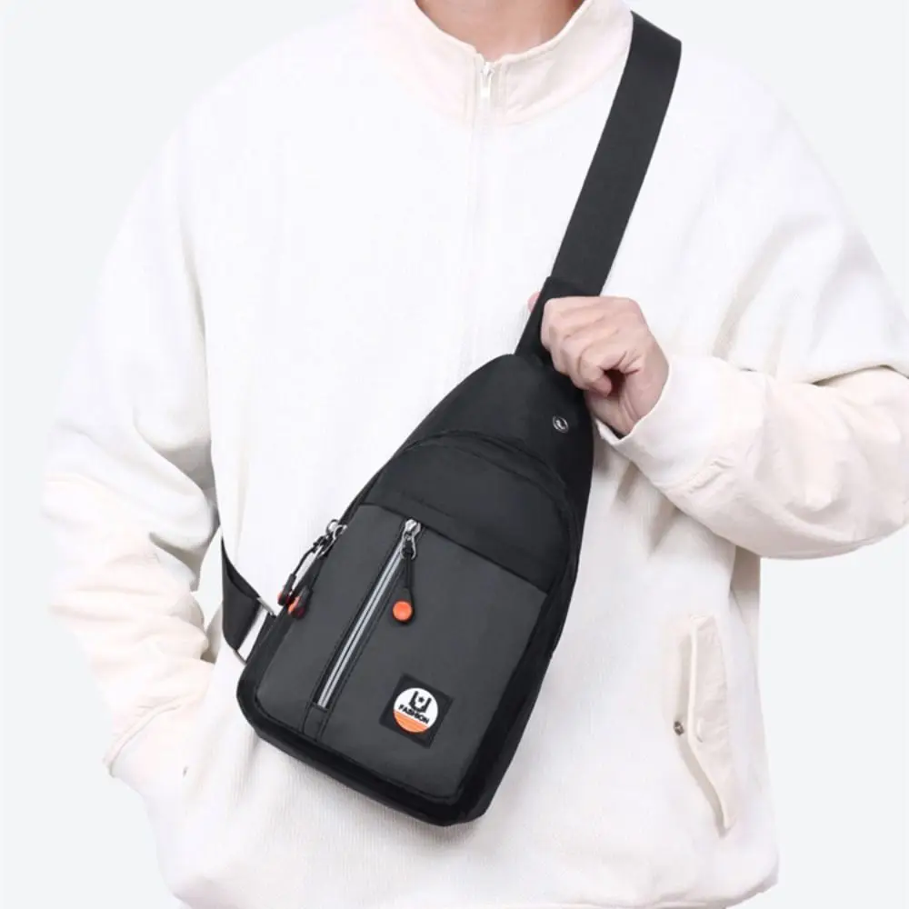

Oxford Cloth Men's Chest Bag Large Capacity Single Shoulder Outdoor Waist Bag Multipocket Adjustable Strap Sports Walking Bag