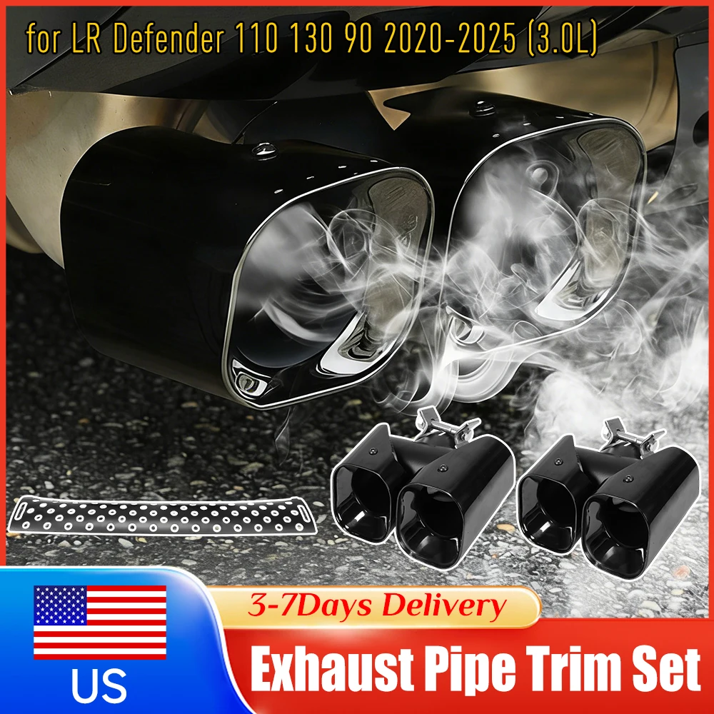 

Car Rear Exhaust Tail Pipe Cover Trim Stainless Steel Exterior Accessories Fit for Land Rover Defender 90/110/130 20-25 Supplies